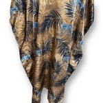 Vintage 90s Simply Basic Zebra Safari Print Orange Caftan Sleepwear Maxi Dress Size L Photo 5