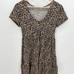 Mi.Ami Brown Black Cheetah Print Short Sleeve Mini Dress Women's Size Small S Photo 0