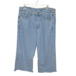 Rag and Bone  Women's Wide Leg Cropped Raw Hem Jeans Size 29 High Rise Photo 9