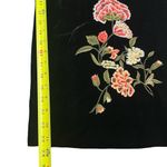 ZARA  Womens Black Velvet Floral Embroidered Pants Size L Wide Leg Boho Grandma Photo 5