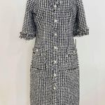 Rickie Freeman Teri Jon BEAUTIFUL TWEED dress with pearl button details Black Size 8 Photo 3