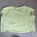 Old Navy  Women’s Active Shirt XXL Cropped Neon Green Yellow Short Sleeve Ruched Photo 4