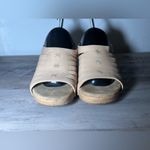 Dansko Women's Tilly Leather Beige Clog Sandals Wooded Heel Slip Ons,Size US 7 Photo 1