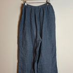 Flax  blue linen loose casual pants Photo 5