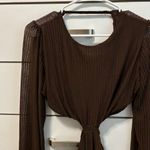 ZARA  Brown Cut Out Pleated Dress Photo 7