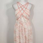 Adrea Pink and White Maxi Dress Size Small Pink Chiffon Wedding Guest Dress Photo 3