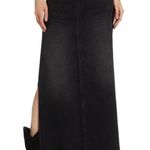 Snacks Mother 27‎ The Fun Dip Slice Denim Maxi Skirt Late Night Lick Faded Black Size 4 Photo 0