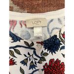 Ann Taylor Womens Loft Spring Floral Print Cardigan Cotton White Blue Size L Photo 7