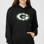 Gildan Green Bay Packers Black Hoodie Sweatshirt Size Medium NWOT Photo 0