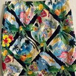 Talbots  Navy and Green Tropical Skirt 10 NWT Photo 2