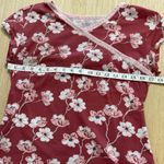 Garnet Hill Asian Wrap Sleep Top Dusty Rose Rust Flower Small Organic Cotton Photo 1