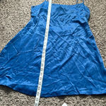 Anthropologie Royal Blue open back slip satin Mini Dress Photo 12