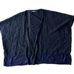 Vintage Russ Berens Mailbu USA Open Front Cape Sz L Black Linen Artsy Fe… Photo 6