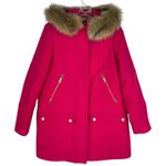 J.Crew Italian Stadium Cloth Wool Chateau Parka Coat Hot Pink Size 6 Photo 4