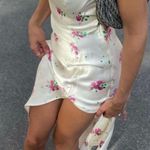 ZARA  dress midi corset like floral satin effect open back wedding summer party Photo 4