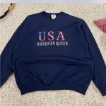 Navy USA American Queen Sweatshirt large Blue Photo 0