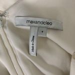 Max and Cleo Sleeveless Cocktail Dress 4 Cream V Neck Rosette Lined Zipper Photo 5