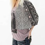 BKE Gimmicks by  paisley printed fringed flyaway cropped blazer size small Photo 1