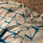 ☀️3/$25 ST. ROCHE Women's White Cotton Tie Dye Donna Shirt Dress #32S15 Blue Photo 2