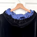 RCG Velvet Lace Up Hoodie Black with Blue Satin Lined Hood Women’s Medium Photo 6