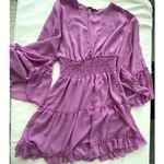 Lavender Brown  Womens Flowy Tiered Pink Mini Dress Size XS Photo 3