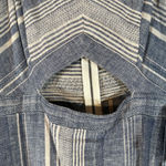 EXPRESS  Blue Striped Cut Out Front Linen Blend Summer Dress Women Sz 8 Photo 3