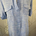 & Other Stories & Other Stories Top Blouse Shirt Popover Short Sleeve Collared Blue Size US 4 Photo 2