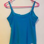 Moda International Y2K 2000s Beaded Neckline Built In Bra Cami Tank Top Blue L Size L Photo 3