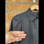 Just Cavalli Black Cotton Shirt With Leopard Pattern Trimming Size 44/8 Photo 3