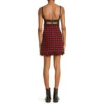 MONSE Hook & Eye Cutout Leather & Wool Houndstooth Minidress Photo 2