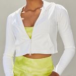 Free People Movement  White Cropped Zip-Up Hoodie, Medium NWOT Photo 0