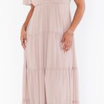 Show Me Your Mumu  Nicole Maxi Dress Soft Beige Chiffon NWT Photo 0