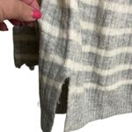 Old Navy  Gray White Striped Shimmer Sparkle Split Hem Ribbed Sweater size S Photo 4