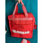 shoulder bag Globus red white passport wallet vintage Photo 1