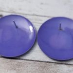 Vintage Stud Earrings For Pierced Ears Purple Floral Design 1.25" Photo 3