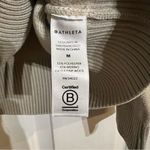 Athleta Womens Sweater Cream Tan Camo Jacquard Textured Crew Pullover Medium Photo 5