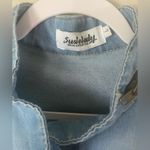 VTG SUSIELADY MOTO Denim Jacket Coat L Blue Faded Distressed Retro Trucker Y2K Size L Photo 2