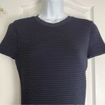 Valentino Garavani Valentino Ribbed Cutout Bow Dress Size Medium in Navy blue fit & flare Photo 3