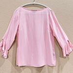 Ralph Lauren Lauren Womens Pink 100% Silk Blouse Long Flutter Sleeve Sz S Casual Photo 0