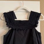 Madewell  Black Fringed Neckline Mini Dress Photo 3