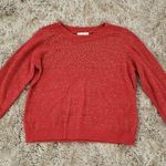 C.D. Petites Long Sleeve Boatneck Sweater Red With Metallic Gold Embellishments Size undefined Photo 0