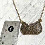 Gold tone long “purse” pendant necklace Photo 5