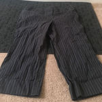 Ann Taylor Loft Women's Stripe Capri Casual Dress Pants Size 10 Black Gray Photo 0