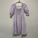 Hill House  Home Athena Linen Nap Mini Dress in Lilac Stripe Size XS Photo 2