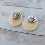 Vintage Clip On Earrings Extra Large Cream Statement Photo 7