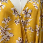 West Kei  Floral‎ Wrap Front Style Blouse Tie Yellow Womens 1X Spring Boho Photo 2