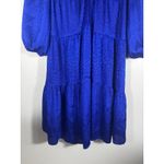 Kate And Lily Royal Blue Boho Casual Puffer Sleeve Tiered Midi Dress Size 8 Photo 2