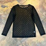 Liv By Habitat Clothes Mesh Sheer Long Sleeve Polka Dot Top Small Black Photo 3