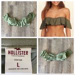 Hollister  Bikini Top Vacation Beach Swim Beach Olive Off Shoulder Photo 1