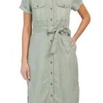 C&C California Green Pigment Dyed Lyocell Shirt Dress Belted Pockets XS Photo 0